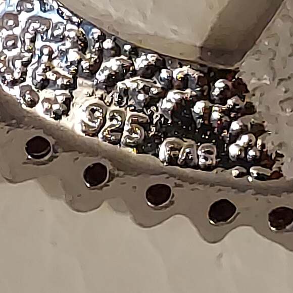 Italian 925 Sterling Silver & Red Rubies 3/4" Heart Pendant 16" Necklace - Picture 4 of 6